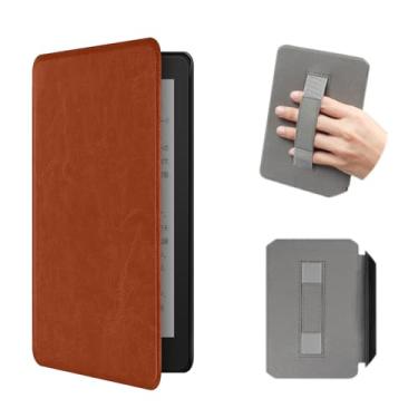 Imagem de Akacy Textura de couro sintético com alça para Kindle 10ª geração 15.2 cm paperwhite (edição 2018), capa protetora leve para Kindle edição 2018 10ª geração e-reader (8)