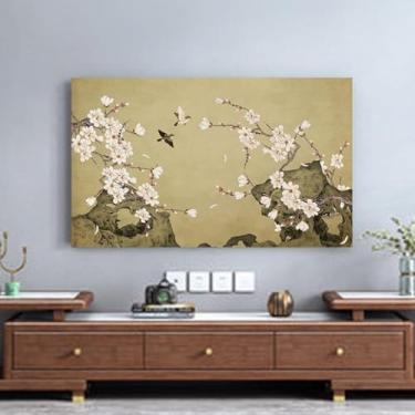 Imagem de Capa protetora contra poeira para TV interna de 32 a 65 polegadas extensível para televisões/computador, protetor de tela universal LCD/LED, quarto, sala de estar, arte decorativa-flor1||165 cm