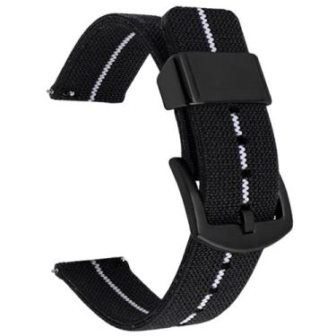 Imagem de Aoeiwv Pulseira de relógio de nylon de tecido elástico de 18 mm, 20 mm, 22 mm, 24 mm, à prova d'água, de liberação rápida, pulseira de reposição para homens e mulheres