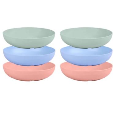 Imagem de 6 Tigelas para Comida de Gato com Palha Trigo Pratos Pets Rasos e Largos Filhotes Gatos Pernas Curtas Alimentação Anti-Fadiga Bigodes Leve Micro-ondas Lavavajillas