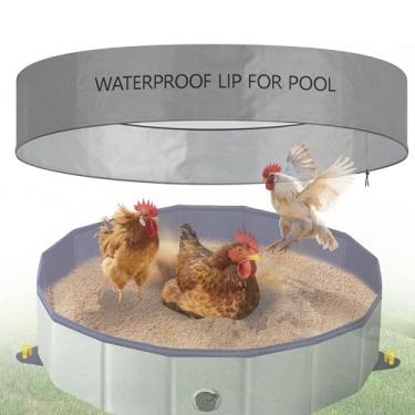 Imagem de Capa à prova de intempéries para banheiras de pó de galinha tamanho 81 cm D e 20 cm A, acessório de galinheiro, mantenha a areia chilli DE ou pó de limão seco na chuva (piscina não incluída)