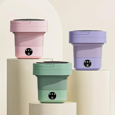 Imagem de Máquina de lavar compacta de 9 litros para roupa interior, dobrável e portátil, com design moderno(Cor Aleatória)