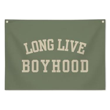 Imagem de DTLGTG Faixa de infância Long Live, decoração de parede de sala de jogos para quarto de crianças, placa de parede rústica de berçário para decoração de quarto de menino infantil, decoração de parede