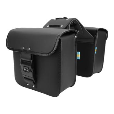Imagem de Jiawu Alforjes para Motocicleta, Alforjes para Motocicleta de Tamanho Médio 7,4L, Sacos Laterais à Prova de água de Couro PU Com Trava de Combinação, Cabe Em Roadster Street 500