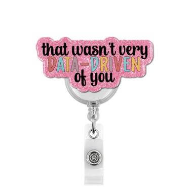 Imagem de Carretel de crachá de professor engraçado retrátil, que não era muito baseado em dados de você, porta-crachá de identificação com clipe jacaré para educação especial, analista de comportamento