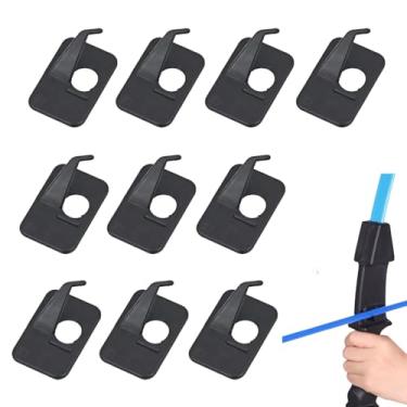 Imagem de YAFIYGI 10 peças de descanso de flecha para arco recurvo acessórios de tiro com arco preto, apoios traseiros adesivos para caça de arcos compostos e tradicionais e arcos e suporte de flecha para mira