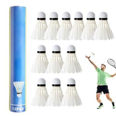 Imagem de Shakven Petecas de badminton, Petecas de badminton de penas - 12 peças de bola de treinamento de badminton com cabeça de esponja de espuma | Bola de treinamento de badminton para treinamento de