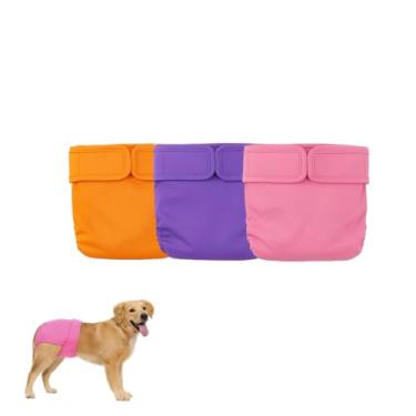 Imagem de Kit 3 Fraldas Cachorro Fêmea Reutilizáveis Cor 2 - Materiais Duráveis ​​Solução lavável na máquina para incontinência de animais de estimação e viagens longas Petting Is Caring (GG)