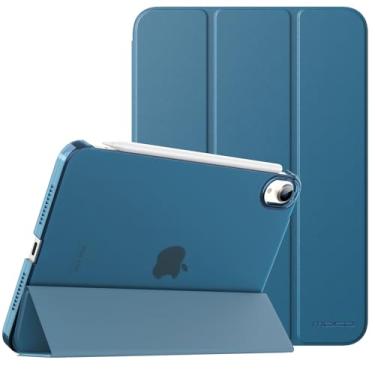 Imagem de MoKo Capa para iPad Mini 7 (A17 Pro) Geração 2024, iPad Mini 6 2021, 21.1 cm Slim Leve Proteção Rígida PC Shell Suporte Touch ID, Auto Wake/Sleep, Pavão Azul