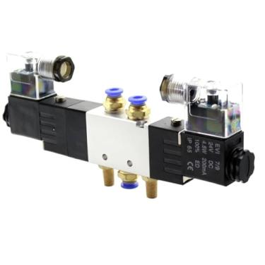 Imagem de 1 peça 4V130C-06 4V230C-08 4V330C-10 4V430C-15 Válvulas eletromagnéticas pneumáticas de 3 posições 5 vias (4V330C-10, AC24V)