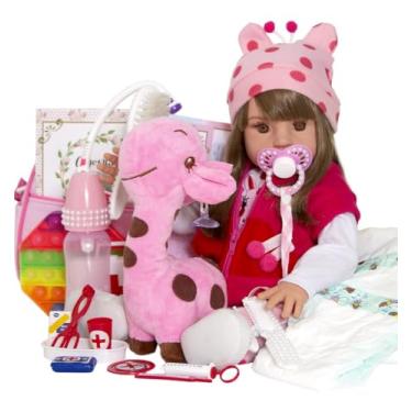 Imagem de Boneca Bebê Reborn Realista Com Jogo de Roupa de Girafinha
