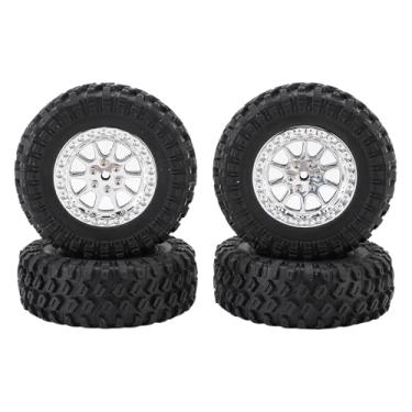 Imagem de SUNGOOYUE Pneus de Carro RC, Substituição de Pneus de Borracha para Rodas de Caminhão Captador Com Controle Remoto para MN82 LC79 (Prata)
