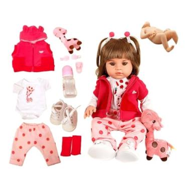 Imagem de Boneca Bebê Reborn Realista de Silicone NPK 48cm e Girafinha