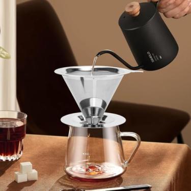 Imagem de Filtro de Café Coador Reutilizável em Inox | Malha Fina, Aço Inoxidável, Fácil de Limpar, Sustentável, Resistente, Portátil, Durável | Tamanho 103 - CJL Home
