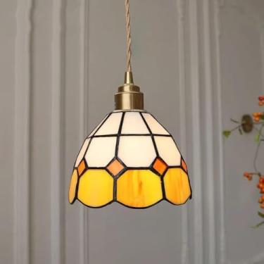 Imagem de Lustre retrô de latão - Perfeito para loft antigo, mesa de cabeceira vintage, restaurante em antigo armazém e pousada litorânea (AA)