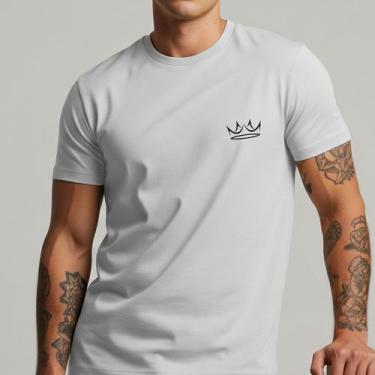 Imagem de Camiseta Masculina Coroa Minimalista Streetwear Casual Estilosa 100% A