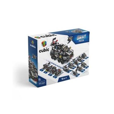 Imagem de Blocos de Montar Cubic 12 em 1 Polícia 572 peças Multikids - BR1095 BR1095