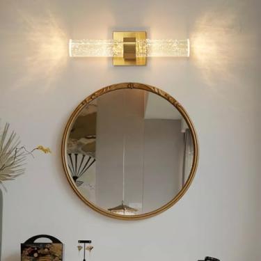 Imagem de Lâmpadas de Parede LED Lâmpada de Espelho Banheiro Arandela Moderna Nórdica Minimalista Acrílico Metal Iluminação de Parede para Sala de Estar Quarto Cabeceira Escada (Luz Quente Dourada, 40 cm)