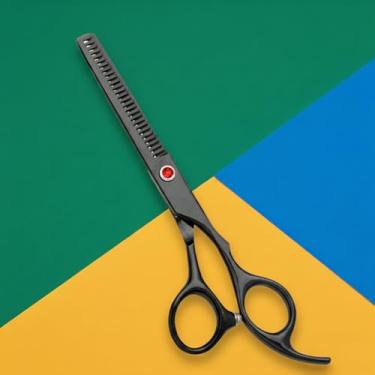 Imagem de 1 tesoura profissional de corte de cabelo de aço inoxidável de 15 cm para corte e desbaste precisos de salão de beleza, desbaste, preta