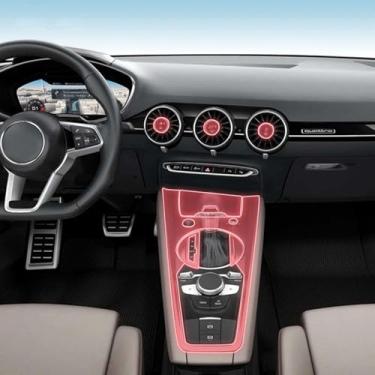 Imagem de HGFLBNV Painel de caixa de engrenagens interior de carro pré-cortado, tela de película protetora de TPU, adesivos de reparo antiarranhões, para Audi TT/TTS 2015-2023