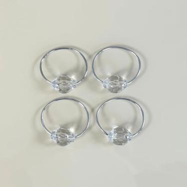 Imagem de Kit 4 Pçs Anel para Guardanapo 4 Lugares Cristalino 4x3cm Argola Prata