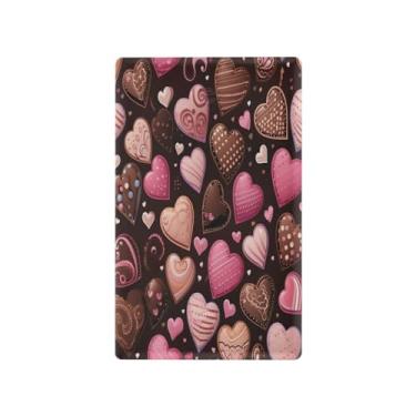 Imagem de Wassud Placa de cobertura de interruptor de luz padrão de coração de chocolate, 1 capa de tomada em branco placa de parede decorativa decoração de casa sala de estar quarto