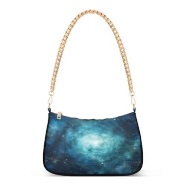 Imagem de CEBUGI Bolsas transversais femininas bolsa de ombro céu estrelado bolsa clutch elegante com alça de corrente
