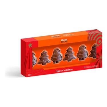 Imagem de Kit 6 Figuras Natalinas Brasil Cacau Papai Noel Chocolate