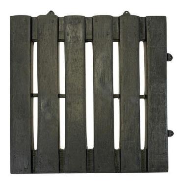 Imagem de Deck Preto Piscina Jardim Varanda Kit 8 Deck De Plástico Àreas externa