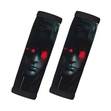 Imagem de Etiqueta de bagagem impressa da era hacker para viagem confortável alça de bagagem envolve acessórios de viagem antiderrapantes