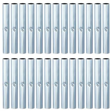 Imagem de BENECREAT 60 conectores de poste de barraca de acampamento, conectores de metal para aros de jardim, manga de reparo de mastro de barraca para acampamento ao ar livre poste de fibra de vidro (0,8 cm)