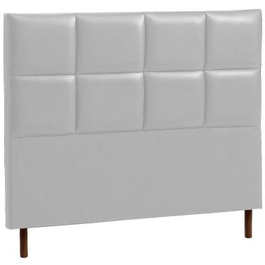 Imagem de Cabeceira Estofada Queen Espanha Couro Cinza 160 Cm