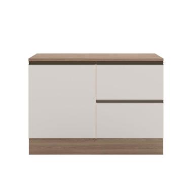 Imagem de Balcão De Pia Deslocada 1 Portas 3 Gavetas (com Tampo) 120cm Etna Carvalho Oak Off White - Ssx Multicoisas