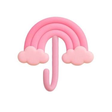 Imagem de Gancho Adesivo ARCO IRIS Suporte Parede Toalha Rosto Porta Chaves Obje