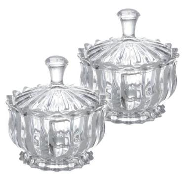 Imagem de Kit 2 Bomboniere Potiche Baleiro Pote Vidro Brasilia Porta Joias Doces