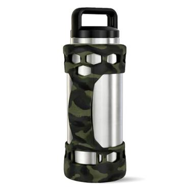 Imagem de REUZBL Protetor de Manga de Silicone com Alça para Yeti Rambler Flask, 26oz 36oz, Camo, 26oz