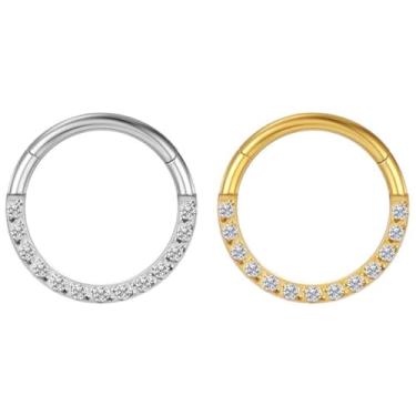 Imagem de LOMISS PIERCING ARGOLA TITÂNIO PVD SEGMENTO ARTICULADO ZIRCÔNIA (DOURADO, 1,2X6mm)