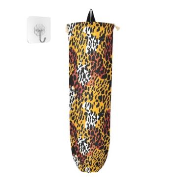 Imagem de Tig Fur Texture Pacote com 2 suportes de saco de plástico, dispensador de saco de plástico para sacolas de supermercado, suporte de saco de cozinha