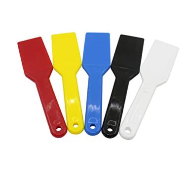 Imagem de Driak Espátulas de tinta de impressão de plástico, espátulas de tinta, pacote com 5 colheres de tinta, pá de serigrafia, pá, pá de plástico (60 mm)