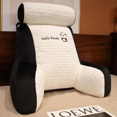 Imagem de CYTJHMD Almofada de leitura para cama, almofada confortável, removível, encosto macio, multifuncional, apoio para as costas para relaxar assistindo TV, panda, 60 x 50 cm