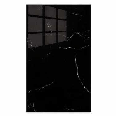 Imagem de Placas Adesivas Mármore 3D Autocolantes Kit com 10 Unidades Revestimento Decorativo Lavável para Parede, Quarto, Sala e Banheiro 30cm x 60cm (Mármore Preto Nero, 30cm x 60cm)