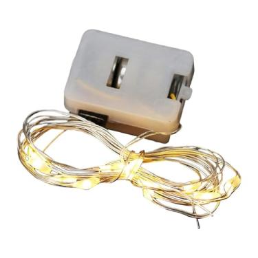 Imagem de WeiLaiKeQi Cordão de luzes LED de fada com 2 metros de comprimento, versátil, com 3 modos de iluminação e à prova d'água, ideal para decorações de, Branco Quente