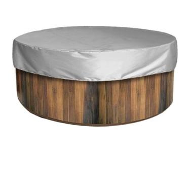 Imagem de CYTJHMD Capa redonda para banheira de hidromassagem, capas de banheira de hidromassagem de substituição, resistente a UV, capa protetora de spa portátil à prova d'água para banheiras de hidromassagem