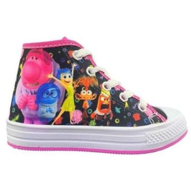 Imagem de Tênis Disney Divertida Mente Cano Alto Infantil - Preto e Rosa 33-Unissex