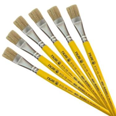 Imagem de Kit Com 06 Pinceis Tigre Linha 815 Numero 18 - Acrilex
