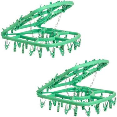 Imagem de 2 Varal Para Peças Pequenas Dobrável Portátil 48 Prendedores Forte Sus