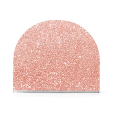 Imagem de Porta-guardanapos de textura brilhante ouro rosa para cozinha, pacote com 2, bandeja de guardanapo de banheiro, porta-guardanapos em pé