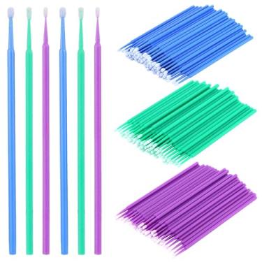 Imagem de 300 peças de escovas de limpeza para máquina de costura, ferramentas de limpeza de máquina de silicone Nook Cranny P/M/G, pontas pequenas, pontas pontiagudas, cotonetes, 3 cores para tinta mais limpa