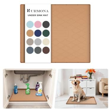 Imagem de URMONA Tapete embaixo da pia para cozinha, impermeável, 63,5 x 48,3 cm, tapete de silicone sob a pia para organizador de prateleiras, protetor de pia de armário, forro embaixo da pia para cozinha