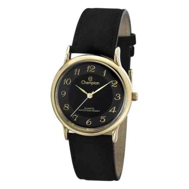 Imagem de Relógio Feminino Dourado Preto Champion CH22288N-Feminino